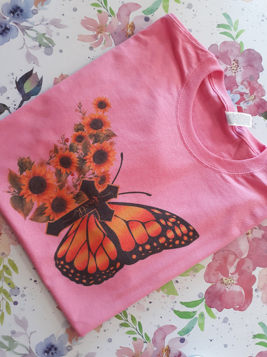 Faith Sunflower Butterfly Sublimation Tee
