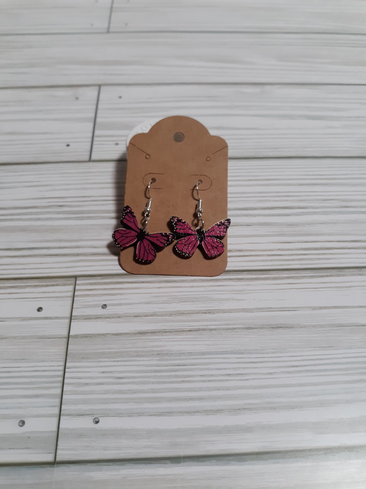 Wooden  Butterfly Dangle Earrings