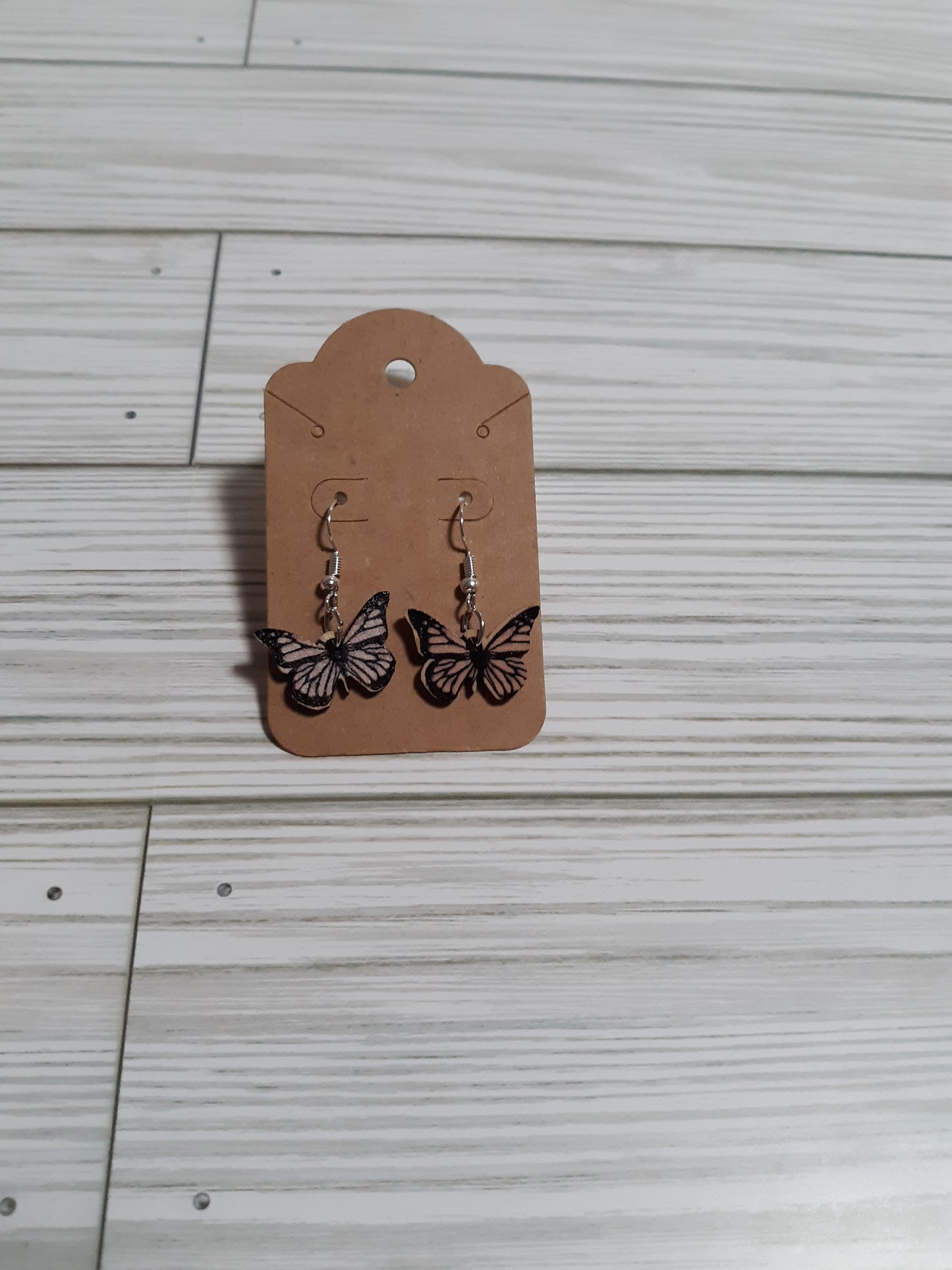 Wooden  Butterfly Dangle Earrings