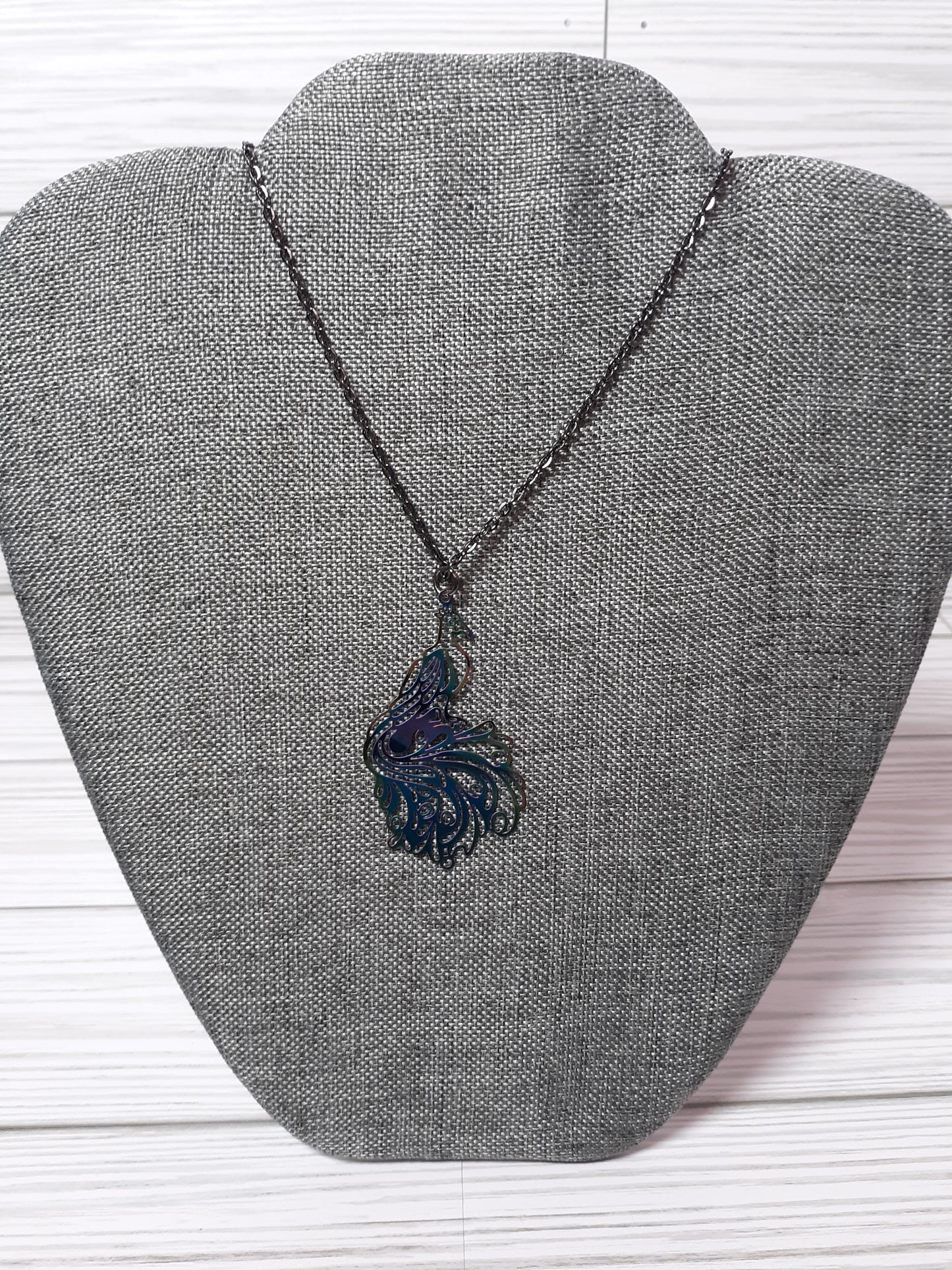 Rainbow Peacock Necklace