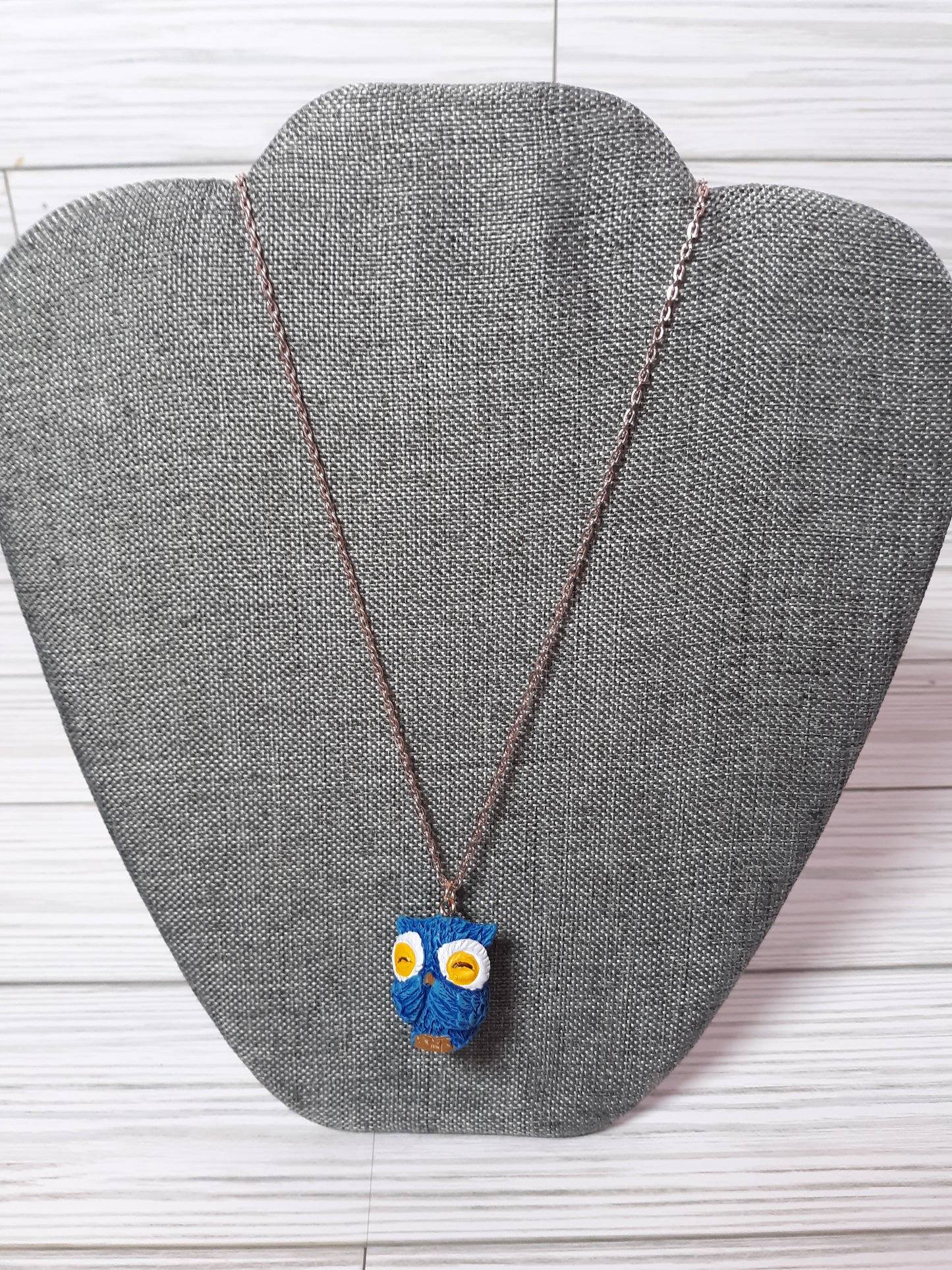 Sweet Blue Owl Necklace