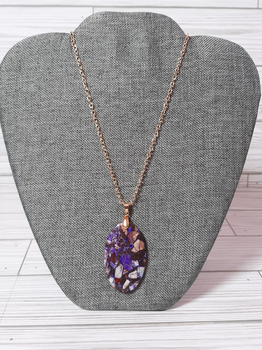 Purple/Multi Color Stone Necklace