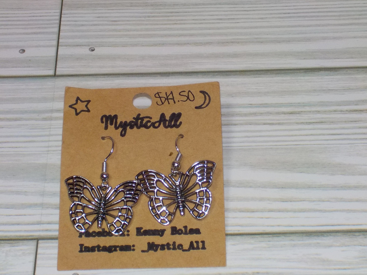 MysticAll Butterfly Metal Earrings