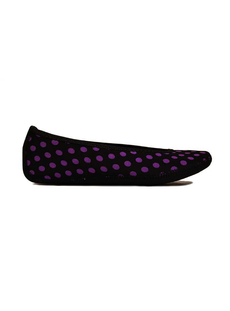 Ballet Flats Black/Purple Polka Dots