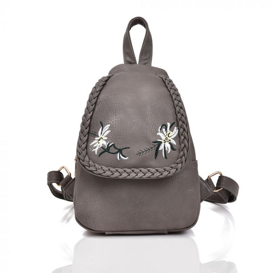 Floral Mini Backpack Grey