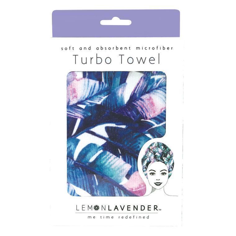 Lemon Lavender Turbo Towel Paradise print