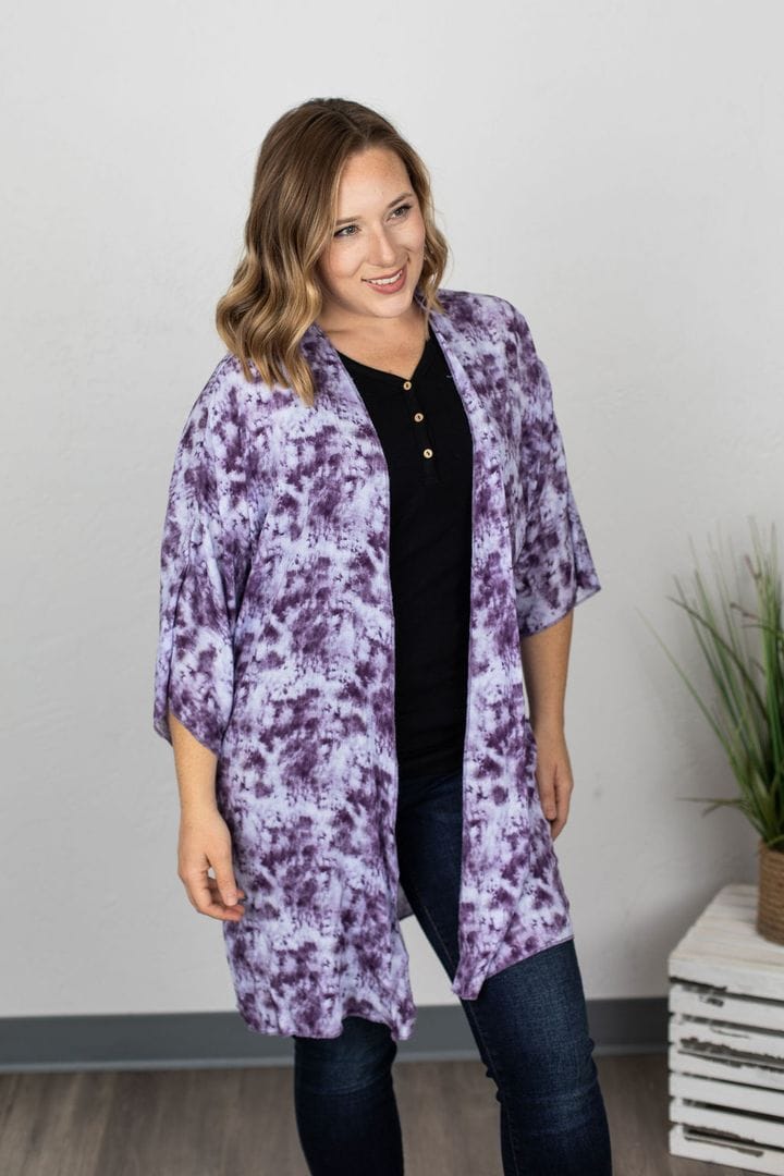 Carrie Kimono-Purple Tie Dye